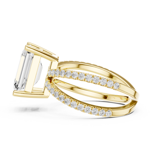 Women's Engagement Wedding Anniversary <b>Split</b> Shank Halo <b>Rings</b> 3.50 CT E VS1 Emerald Cut Lab Grown Diamond 14K Solid Gold <b>Ring</b> - Product Image 2