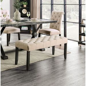 Sedia Rustica Classica in Legno Massello con Seduta Imbottita in Tessuto di Lino Avorio, 1 Pezzo, per Sala da Pranzo o Colazione - Product Image 5