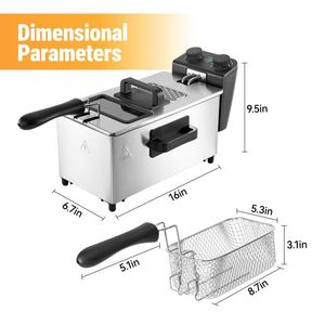 Friggitrice Elettrica Domestica con Timer per Alimenti Fritti - Product Image 6