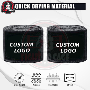 Best Supplier <b>Black</b> Solid Color Good Supplier New Arrival Trendy OEM ODM Service Durable Cotton Training Boxing Hand <b>Wraps</b> - Product Image 4