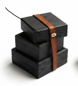 Modern Wooden Storage Box <b>Rectangle</b> Organizer Case Compass Inlay Sundries <b>Bin</b> Home Office Gift Handcrafted High Finish 3-6L - Product Image 4