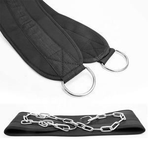 Custom Logo Fitness Neoprene Dip <b>Belt</b> Unisex <b>Weight</b> Lifting Neoprene <b>Belt</b> With Stainless Steel Chain Black Gym Pull-Up Dip <b>Belt</b> - Product Image 2