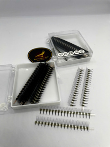 Extensions de cils professionnelles ultra-rapides 3D 4D 5D à ventilateurs fermés 0.05 0.07 en PBT coréen, effet mouillé, en grappes, longueurs mixtes, en plateau - Product Image 3