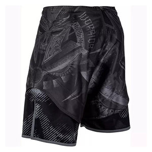 Équipement de combat pour hommes de haute qualité avec impression par sublimation durable, ensemble de shorts d'entraînement MMA respirants et personnalisables avec logo premium - Product Image 2