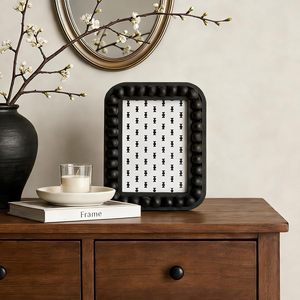 กรอบรูปพร้อมลูกปัดไม้ 3 มิติ ขนาดนิ้ว สำหรับภาพถ่ายครอบครัว สีดำด้าน สไตล์วินเทจ ตกแต่งบ้านทันสมัย - Product Image 2