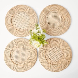 Handmade Rattan Placemats <b>Round</b> Natural Brown White Bohemian <b>Table</b> Mats <b>Set</b> <b>For</b> <b>Dining</b> Decor - Product Image 4