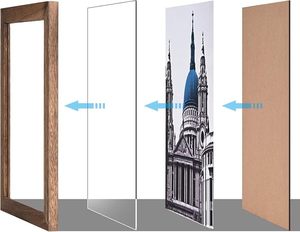 Cadre photo en bois massif fait main au design vintage moderne avec impression sérigraphique, cadre en bois unique et magnifique pour montage mural - Product Image 6