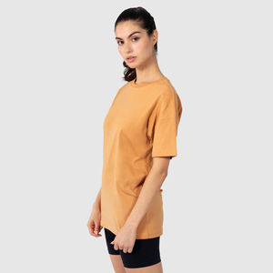 Camiseta OEM al por mayor, de punto fino y peso pesado, negra, con estampado gráfico DTG, lavado ácido, estilo vintage, personalizada para mujer, de alta calidad. - Product Image 2