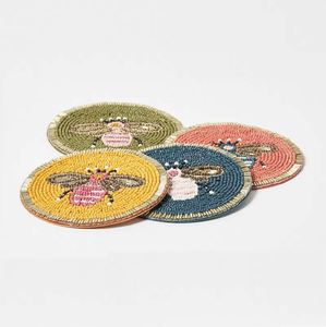 Hot Selling <b>Beaded</b> <b>Coasters</b> Drinks Tea Cups Mugs Glass <b>Beaded</b> <b>Coaster</b> Round Shape Random Multi Design & Colors <b>Coasters</b> - Product Image 3