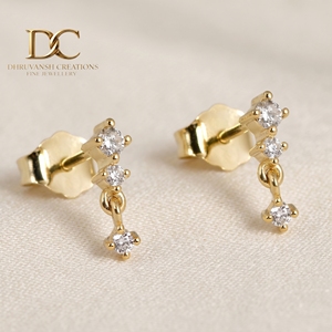 Latest Elegant Design 14KT Solid Gold Lab Grown Diamond <b>Stud</b> Earrings IGI Certified Brilliant Cut Luxury Women's Fine Jewelry - Product Image 3