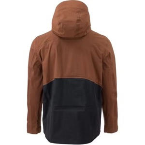 เสื้อแจ็คเก็ตสกีผู้ชายแบบมีฮู้ดกันน้ำ สีน้ำตาลดำ ตัดต่อสี  บุด้วยใยสังเคราะห์ ปิดด้วยซิป เหมาะสำหรับใส่กลางแจ้งในฤดูหนาว - Product Image 3