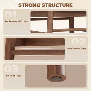 Set of 4 Gray Dining <b>Chairs</b> Upholstered with <b>Padded</b> Seat and Rubberwood Legs for Kitchen and Dining Room - Product Image 6