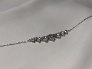 Collar de Diamantes en Oro Blanco de 14k, Corte de Laboratorio, Joyería Elegante, Brillo Atemporal, Chapado en Plata, Lujo para Mujer - Product Image 2