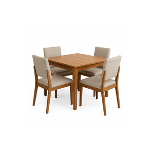 Ensemble de salle à manger carré en teck écologique ARTERRA Premium, table moderne avec chaises rembourrées pour la maison, les restaurants et les hôtels - Product Image 1