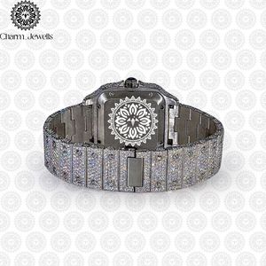Charm_Jewells Luxury Stainless Steel <b>Watch</b> Rectangle Dial Sapphire Crystal Quartz Movement Date Display Unisex Fashion Design - Product Image 4