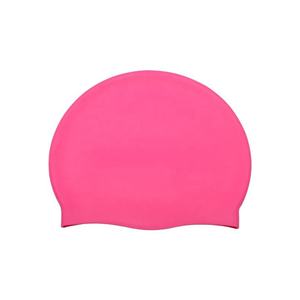 Gorro de natación de silicona de color puro, ajuste elástico unisex, color blanco - Product Image 3