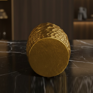 Vase à fleurs doré saisissant avec une texture martelée, une silhouette cylindrique et une finition réfléchissante pour une décoration intérieure élégante - Product Image 4