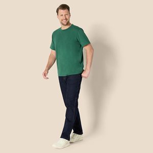 เสื้อยืดผู้ชายทรงสลิมฟิต ย้อมสีแบบแอซิดวอช ผ้าคอตตอนหนา ซักแบบสโตนวอช แขนสั้น คอกลม โลโก้ด้านหน้า มีหลายขนาด ขายส่ง - Product Image 1