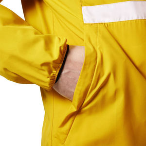 Chaqueta Cortavientos con Capucha para Hombre, Amarilla, de Alta Calidad, Impermeable, Ligera, Deportiva, Transpirable, con Rayas, Informal - Product Image 3