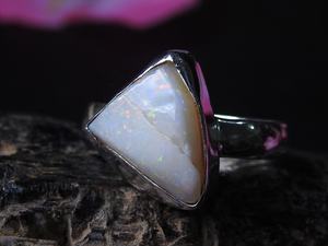Australian <b>Opal</b> Natural Polished Multi Fire Bezel Setting <b>Silver</b> Gemstone <b>Ring</b> Classic Party Anniversary Wedding Gift Her New - Product Image 2