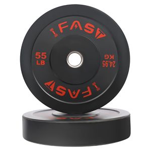 Discos de Peso para Pesas Olímpicas de 55 LB, 2 Pulgadas, con Inserto de Acero Recubierto de Goma, Juego de Discos para Levantamiento de Pesas - Product Image 1