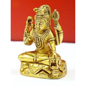 Handmade 3 Inches Small Mahadeva <b>Shiva</b> Sculpture in Brass Handcrafted Item Made in India - Product Image 3