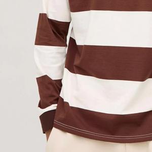 Maillot de rugby pour homme à manches longues, impression personnalisée du logo, rayures contrastées, respirant, séchage rapide, service OEM - Product Image 3