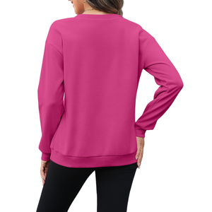 Sudadera con cremallera de un cuarto para mujer, estilo casual urbano, hombros caídos, transpirable, ecológica, con capucha - Product Image 3