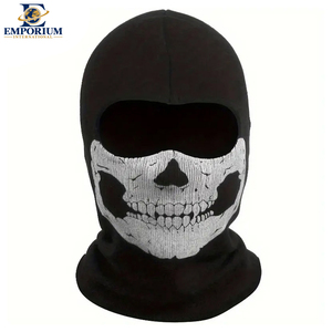 Masque facial balaclava imprimé crâne fantôme 3D, vente en gros en noir et blanc, masque facial balaclava confortable et coupe-vent - Product Image 2