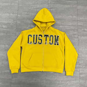 เสื้อฮู้ดดี้ครอปพิมพ์ลายสกรีนทรงโอเวอร์ไซส์ ผ้าเฟรนช์เทอร์รี่คุณภาพสูง 100% ผ้าฝ้ายเนื้อหนา จากกวางโจว ซางซาง คัสตอม - Product Image 1