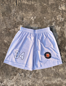 Ensemble de maillot de basket Rexfit 34 blanc, imprimé par sublimation, débardeur à col en V et short, tenue de sport unisexe toutes saisons en tissu mesh - Product Image 5