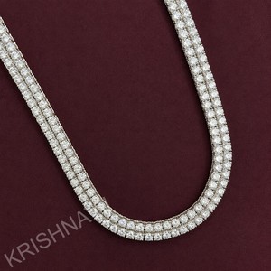 6 MM VVS Moissanite Brilliant Cut <b>14K</b> Solid <b>Gold</b> Tennis Link <b>Chain</b> <b>Men</b> Women Luxury Iced Diamond Hip Hop IGI Certified Necklace - Product Image 1