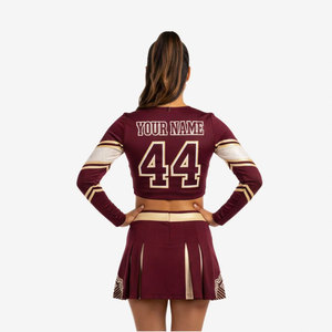 Costumes de danse style strass, uniformes de cheerleading confortables en spandex, logo personnalisé OEM, uniformes de cheerleading pour enfants du lycée - Product Image 3
