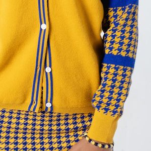 Ensemble jupe et haut pour femme, motif pied-de-poule doré, élégant, deux pièces assorties, tenue décontractée tendance, mini-jupe et haut stylés, boutique pour femmes - Product Image 6
