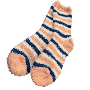Pink and Blue <b>Cozy</b> Footie <b>Socks</b> Plush Fuzzy Slipper <b>Socks</b> Soft Warm Winter Home Lounge Wear for Women Girls - Product Image 1