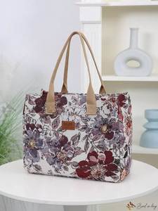 Sac fourre-tout en toile pour femme Dliu, imprimé floral vintage, sac à main de shopping, style toutes saisons, fabricant fournisseur - Product Image 3