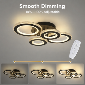 Plafonnier LED moderne à intensité variable avec télécommande, surface en fer acrylique tricolore, pour salon, chambre à coucher, 40W - Product Image 4