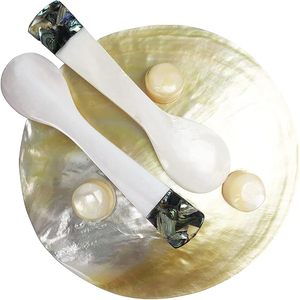Cuillère de luxe moderne en nacre pour hôtels et restaurants, ensemble de cuillères en coquillage faites à la main pour le caviar et la présentation des aliments - Product Image 2