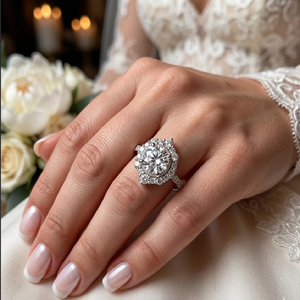 Expédition directe en gros Hong Kong personnalisé 2CT Centre 14k solide or blanc véritable SI diamant Fine Jewelry bagues de fiançailles pour les femmes - Product Image 4