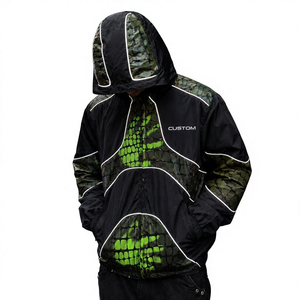 Veste coupe-vent en nylon et toile pour homme, résistante à l'eau, coupe-vent, écologique, respirante, séchage rapide, légère, personnalisable pour la randonnée - Product Image 1