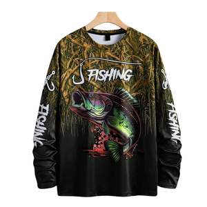 Camiseta de Pesca Personalizada al por Mayor con Logotipo Sublimado, Protección Solar UPF 50, Camiseta de Pesca de Poliéster que Absorbe la Humedad - Product Image 1