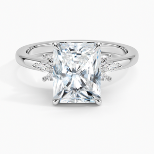 Anillo BOJ 0148 con Corte Radiante, Plata 925, Engaste de Racimo Marquise, Anillo Solitario con Diamante de 2ct, Color D, VVS1, Moissanita, Certificado GRA, en Oferta - Product Image 1