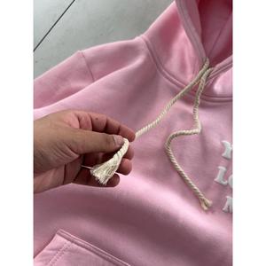 Sweat à capuche personnalisé pour homme grande taille en molleton épais tricoté avec impression en relief pour l'automne - Product Image 3