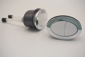 Bathroom OEM PW Series Toilet <b>Push</b> <b>Button</b> ABS Chrome Finish Oval Shape - Product Image 2