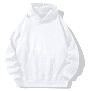 Sudadera con Capucha Extra Grande Blanca para Hombre, Manga Larga, Color Sólido, Informal, de Punto, de Algodón, para Otoño - Product Image 4