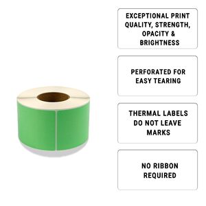 Confezione di etichette a trasferimento termico verde fluorescente 4 'X 6' 4000 adesivi per spedizione di etichette perforate 3 \ "Core etichetta termica - Product Image 5