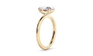 1 CT Teardrop Pear Cut Diamond Ring Lab Grown 14K Yellow Gold Floating Basket Setting Engagement Wedding Ring for Women - Product Image 4