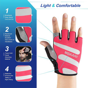 Gants de cyclisme respirants, gants de vélo absorbant les chocs avec coussinets en gel de silicone léger, gants de vélo antidérapants pour hommes et femmes - Product Image 4