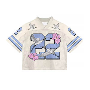 Custom <b>Retro</b> Soccer Jersey Men Loose Fit Mesh Polyester Boxy Cropped Football Jersey T-shirt Men - Product Image 5