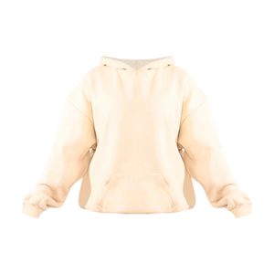 Sweat-shirt à capuche oversize en molleton de coton blanc pour filles, couleur sable, style streetwear, personnalisable pour femmes - Product Image 2